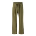 thumbnail image 4 of VSSSJ Women's Casual Wide Leg Trousers Loose Fit Button Solid Color High Waist Straight Long Pants Fashion Daily Jogging Pants with Pockets Army Green02 S, 4 of 5
