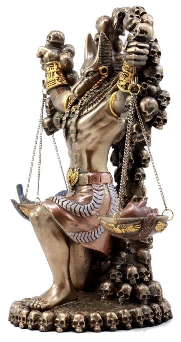 Ancient Egyptian God of Underworld Anubis Guardian of Scales Figurine 8.5 Inches Bronze