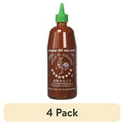 (4 pack) Huy Fong Foods Sriracha Hot Chili Sauce Bottle, Large (28 oz)