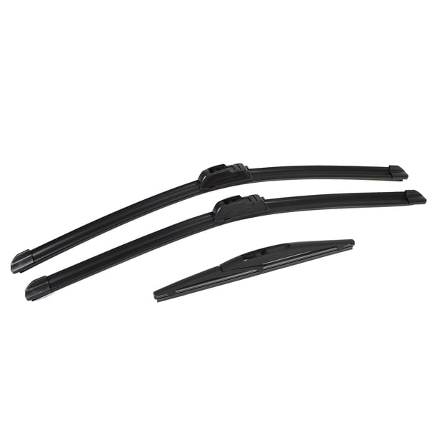 Unique Bargains Juego de 3 escobillas limpiaparabrisas delanteras y traseras de 22 21 10 para Jeep Grand Cherokee con gancho J / U negro