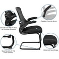 thumbnail image 5 of Flash Furniture Kelista Black Mesh Sled Base Side Reception Chair with Flip-Up Arms, 5 of 14