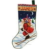 Janlynn Needlepoint Kit, Skiing Santa Stocking