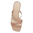 thumbnail image 2 of YDN Women's Strappy Square Open Toe Slide Sandals Slip On Block Mid Heels Mules Slippers Daily Dressy Party Shoes Size 8 Nude, 2 of 4