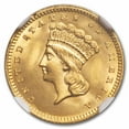 thumbnail image 2 of 1862 $1 Indian Head Gold MS-63 NGC CAC, 2 of 3