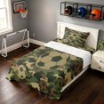 thumbnail image 3 of Manfei Cartoon Sports Twin Sheets, Camo Soccer Bedding, Camo Green Beige Brown 3 Pieces(1 Flat Sheet, 1 Fitted Sheet and 1 Pillowcase), 3 of 6