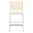 thumbnail image 4 of SAFAVIEH Couture Hattie Square Mid Back Counter Stool, White/Natural, 4 of 13