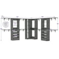 thumbnail image 5 of Homieasy 95"-132"Closet System With Drawers & Shelves Corner Closet,Freestanding Wardrobe Organizer, DIY Custom Storage for Bedroom, Living Room, Sets of 3,Gray Oak, 5 of 6