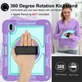 thumbnail image 5 of TECH CIRCLE iPad 10.2 Case (9th/8th/7th Generation) - Kids Proof Rugged Case with Kickstand / Adjustable Hand/Shoulder Strap, Purple + Mint, 5 of 9