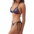 thumbnail image 2 of Fotbe Red And Blue Leaves Traje de Baño para Mujer de Dos Piezas – Bikini Sexy de Tirantes Tipo Halter con Diseño Triangular, 2 of 6