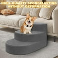 thumbnail image 3 of Stairs for Small Dogs,  Steps for Small Dogs & Cats, 3 Steps  Ramp for High Beds, Couch, Window, Sofa, Pet Stairs with Removable Washable Cover, Non-Slip Sturdy Pet Steps, Grey, 3 of 8