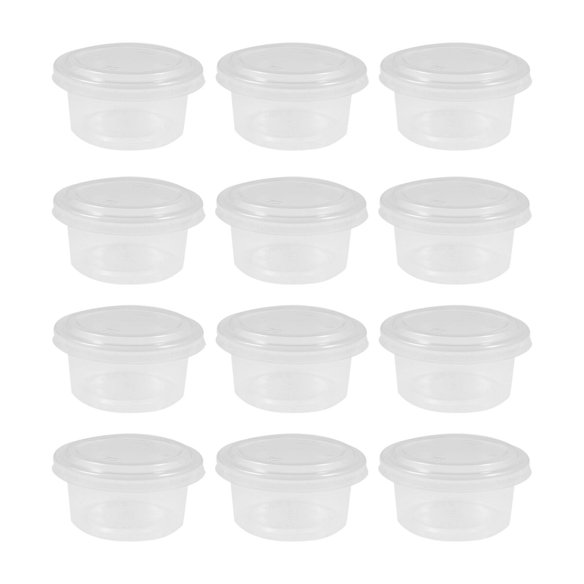 100 Set of 90ml Disposable Safe Plastic Yogurt Cups Condiment Cup with ...