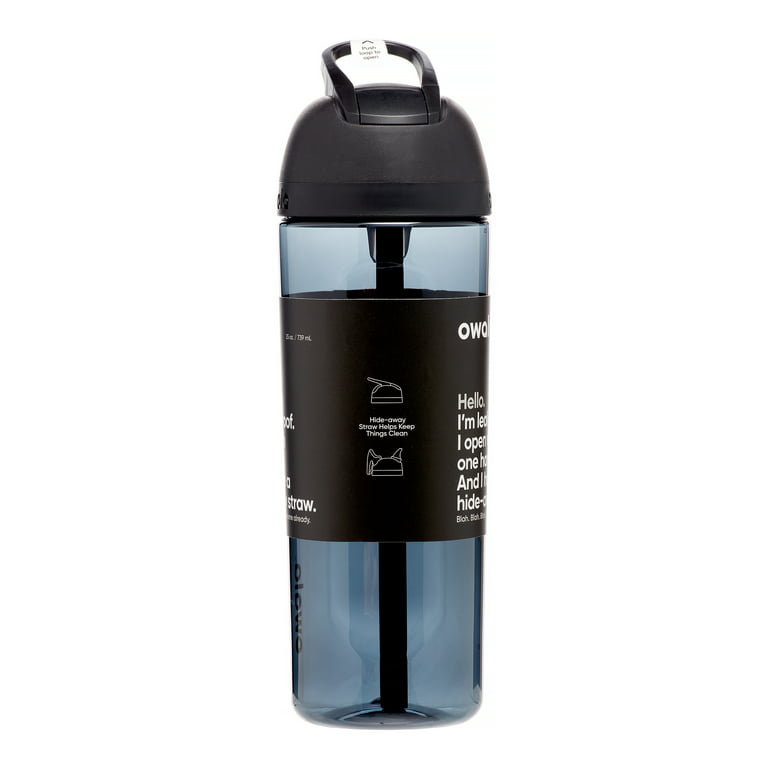 Owala Flip Water Bottle Tritan, 25 Oz., Very, Very Dark Black