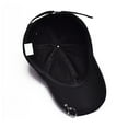 thumbnail image 5 of HEMLBOYW Men Women Plain Solid Color Black Baseball with 2 Metal Rings Hip Hop Adjustable for Trucker Hat, 5 of 6