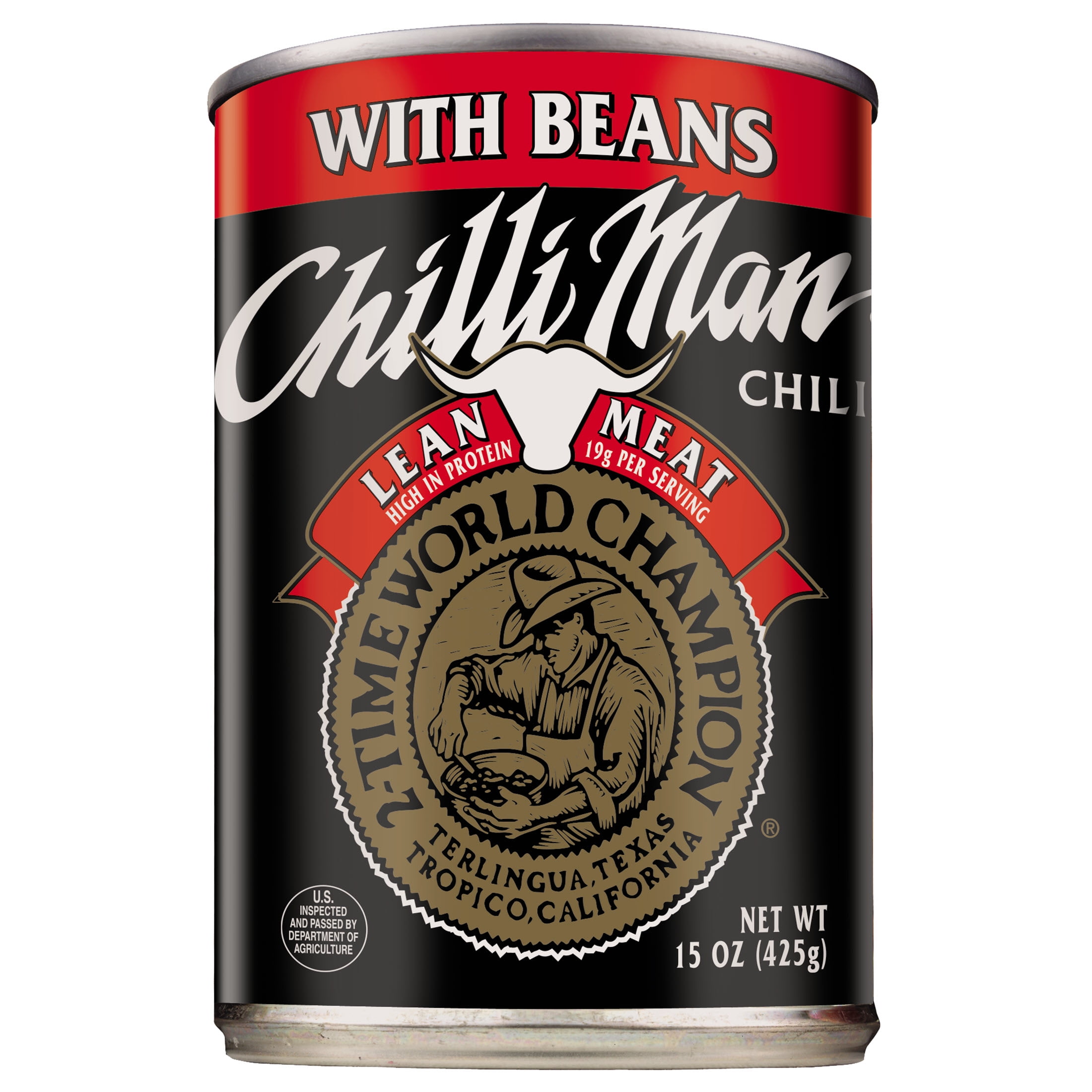 (4 pack) Chilli Man Chili with Beans Lean Meat 15 oz. Can
