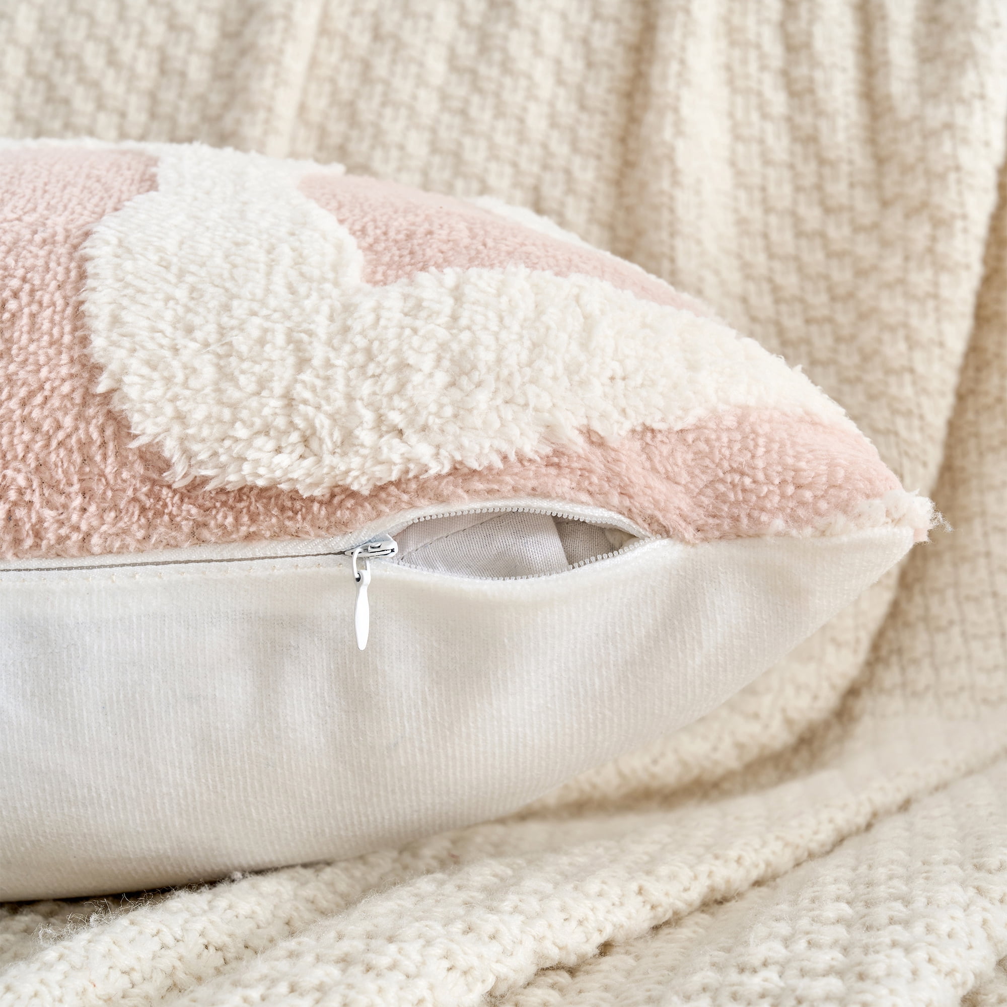 Unique Bargains Snowflake Fleece Throw Pillow Cover Pink 16" x 16"
