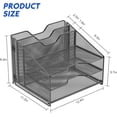 thumbnail image 6 of SHBOTO 2 Pack Mesh Desk File Organizer Letter Tray Holder, Desktop File Folder Holder with 3 Paper Trays and 2 Vertical Upright Section, Black, 6 of 11