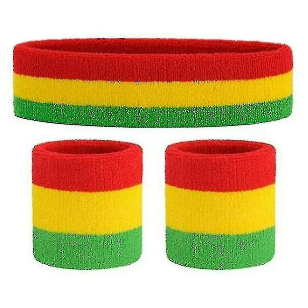 Juego de 4 Uds de bandas para el sudor, diadema deportiva, conjunto de muñequeras, muñequeras de tela de rizo, muñequeras para el sudor, diademas que absorben la humedad