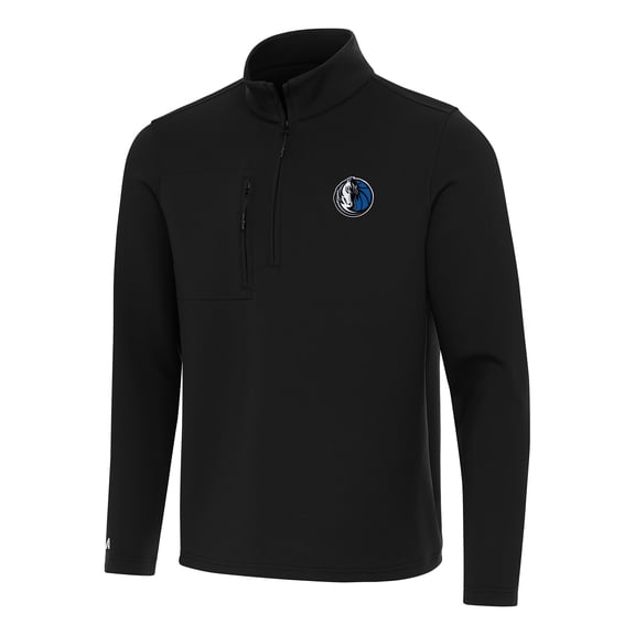 Men's Antigua  Black Dallas Mavericks Insider Quarter-Zip Top