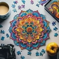 thumbnail image 3 of Nestologi Mandala Flower Bouquet Premium Wooden Jigsaw Puzzle for Adults - Large - 5  Hours to Complete, 3 of 12