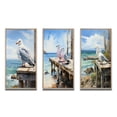 thumbnail image 2 of Designart "Beachside Seagull Repose" Animaux Ensemble d'Art Mural Encadré de 3 - Cadre de Mouette Multicolore Ensemble Mural pour Décoration Intérieure, 2 of 6