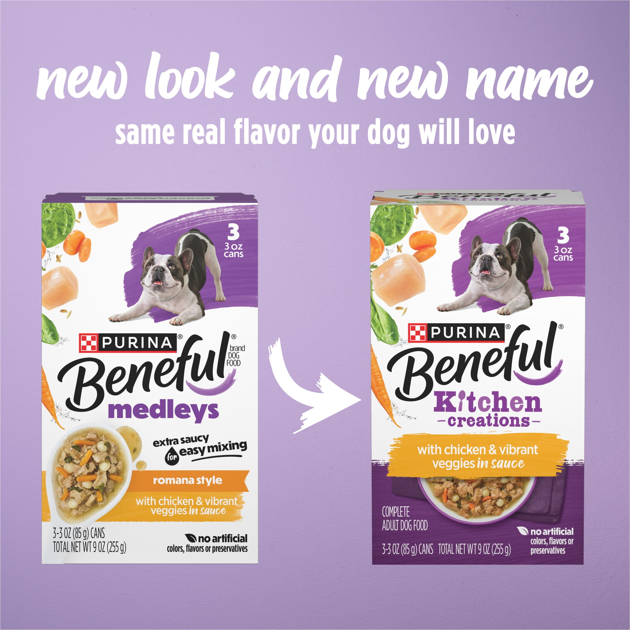 Purina Beneful Kitchen Creations With Chicken and Vibrant Veggies in Sauce Wet Dog Food, 3 oz, 8 Pack