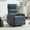 Blue Chenille, variant on Leumius Manual Recliner Chair with Massage and Heat for Adult,360° Swivel Rocker Chair with Ergonomic High Backrest,Glider Recliner Nursery Chair with Side Pockets for Living Room,Black PU