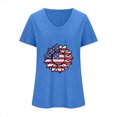 thumbnail image 3 of Camisetas Casuales de las Mujeres Gradiente Día de la Independencia Impreso Cuello Redondo, Blusa de Manga Corta para Diario, Fiesta Y Primavera Verano, 3 of 3