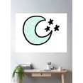 thumbnail image 2 of Triangle Moon Poster Wall Art, Modern Wall Decor, 16x24 UNFRAMED, 2 of 3