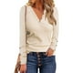 thumbnail image 2 of Blusa informal de manga larga con cuello en V para mujer Pompotops gfhjh11523, 2 of 4