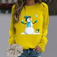 thumbnail image 1 of Jienlioq Hauts pour Femmes Mode Décontractée Imprimé de Noël Col Rond Ample Manches Longues Chandail en Molleton Blouse Cyberlundi, 1 of 3