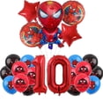 thumbnail image 3 of Decoración de cumpleaños de Spiderman Globos para niños Vajilla de Spiderman rojo Mantel Fondo Vasos de papel Platos Suministros para fiesta de bebé, 3 of 5