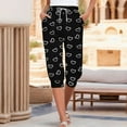 thumbnail image 2 of VERUGU Capri Pants for Women Fashion Love Print Pants Elastic Waist Drawstring Casual Capris with Pockets Black M, 2 of 6