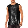 thumbnail image 1 of Camiseta sin mangas brillante de lentejuelas INSPIRE CHIC para hombres, top metálico negro para fiestas y discotecas, 1 of 4
