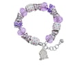 thumbnail image 2 of Delight Jewelry Silvertone Medium Turkey Purple Butterfly Bead Charm Bracelet, 7"+1" Extender, 2 of 5