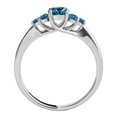 thumbnail image 4 of Mauli Jewels Engagement Rings for Women 1/2 Carat Natural Blue Diamond/ Seven Stone/ Prong Set Engagement Ring 4 Prong-Setting 14K Solid White Gold, 4 of 7