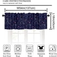 thumbnail image 5 of Galaxy Valance Curtain Starry Sky Series Outer Space Planet Cosmic Star Moon Universe Rod Pocket Valance Window Treatments Short Curtains for Kitchen Bathroom 54x18inch, 5 of 6