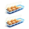 thumbnail image 1 of Caja de almacenamiento de huevos de 10 rejillas, caja de protección de huevos para refrigerador, contenedor portátil para transportar huevos para acampar y picnic (2 piezas), 1 of 6