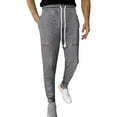 thumbnail image 3 of YDLCAFD Mens Pants Casual Relaxed Fit Stretch 2024 Autumn And Winter Men'S Casual And Comfortable Solid Color Jacquard Drawstring Straight Leg Leg Leg Pants, 3 of 5