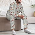 thumbnail image 5 of Salouo Funny Cat White Print Button-Front Long Sleeve Pajama Set for Men, Soft 2Pjs Men's Long Sleeve Sleepwear -XX-Large, 5 of 7