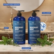 Botanic Hearth Rosemary Mint Shampoo and Conditioner Set with Keratin, Sulfate & Paraben-Free Hair Care for Men and Women, 16 fl oz Each