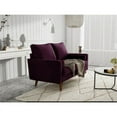 thumbnail image 4 of Enor Furniture Brighton 58" Upholstered Velvet Loveseat in Purple, 4 of 12