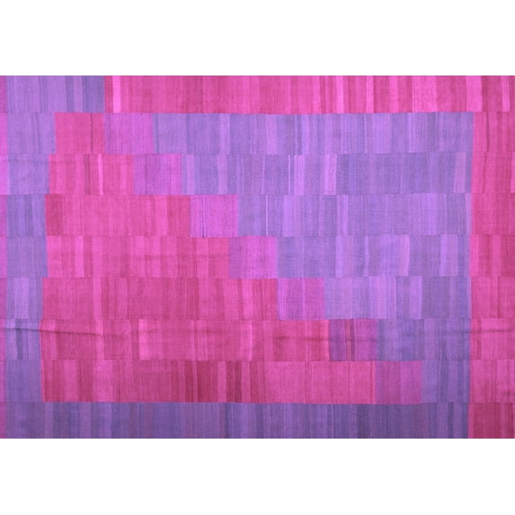Ahgly Company Indoor Rectangle Abstract Purple Contemporary Area Rugs, 2' x 3'