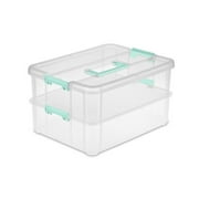 Sterilite Stack and Carry 2 Layer Handle Box - Stackable Storage Bins - 4 Pack