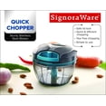 thumbnail image 2 of SIGNORAWARE Procesador manual de alimentos, picador de verduras, cuerda de mano fácil de tirar, picador de alimentos de mano de acero inoxidable, cortador, picador de ajo, cebolla, vegetales, picador, 2 of 4
