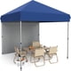 thumbnail image 1 of 10x10 pop-up awning con 1 side wall, 3 adjustable heights, roller bag y 4 blue sandbags, 1 of 7