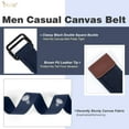 thumbnail image 4 of XIATIAN Men Canvas Fabric Belts Casual Web Cloth Belts with Black Double Ring Buckle 2 Pack, 4 of 7