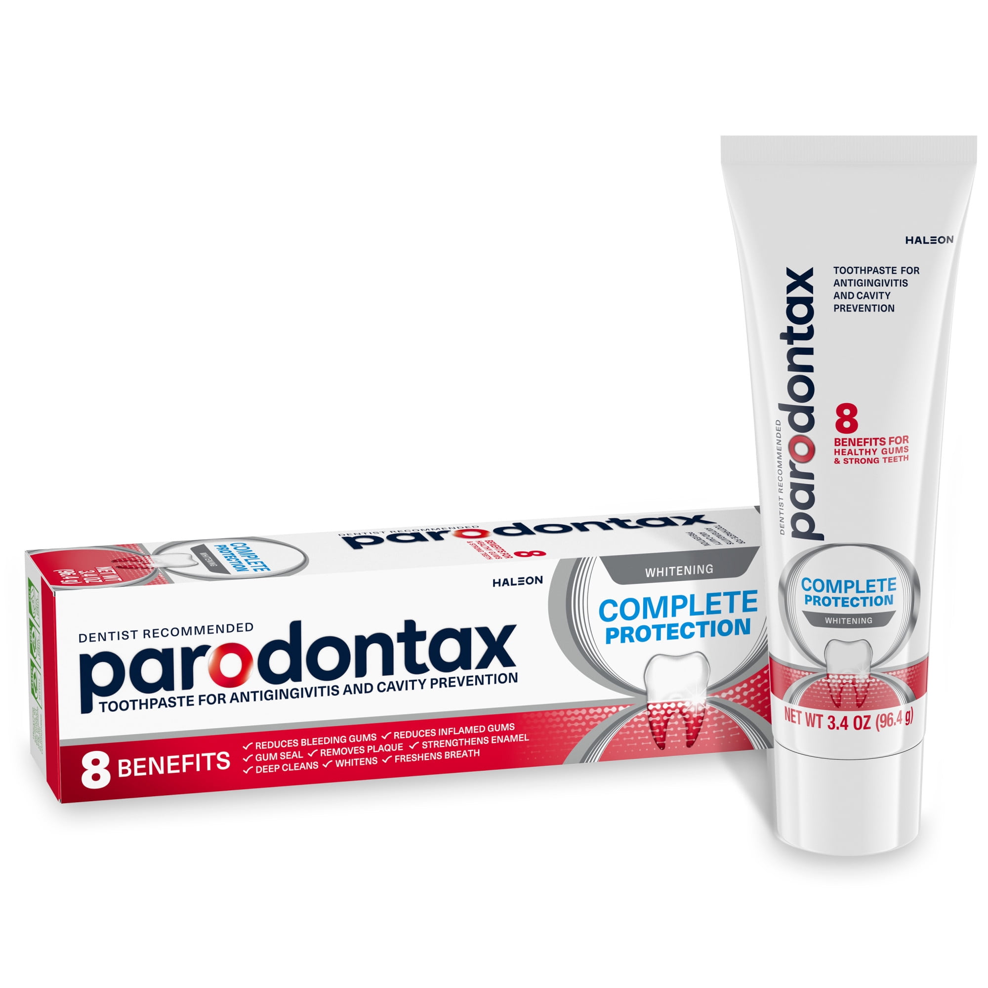 Parodontax Complete Protection Teeth Whitening Unflavored Toothpaste for Bleeding Gums, 3.4 Oz