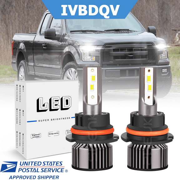 For Ford F150 1987-2003 LED Headlights 9007 High/Low Beam Bulb 2Pcs 100W 6000K Super Bright White