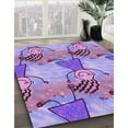 thumbnail image 3 of Ahgly Company Machine Washable Indoor Rectangle Transitional Dark Orchid Purple Area Rugs, 3' x 5', 3 of 7