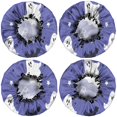 thumbnail image 2 of Shower Caps,Halloween Ghosts Bats Stars and Boo Waterproof Shower Cap for Women 4 Pieces,Double Reusable Hair Cover for Shower PEVA Elastic Stretch Hem, 2 of 7